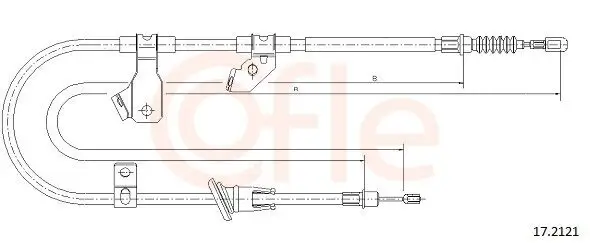 Seilzug, Feststellbremse hinten rechts COFLE 17.2121
