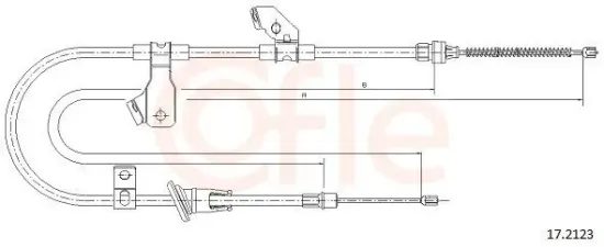 Seilzug, Feststellbremse hinten rechts COFLE 17.2123 Bild Seilzug, Feststellbremse hinten rechts COFLE 17.2123