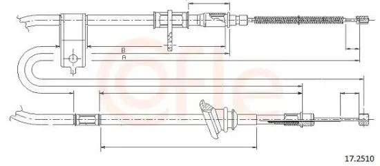 Seilzug, Feststellbremse hinten rechts COFLE 17.2510 Bild Seilzug, Feststellbremse hinten rechts COFLE 17.2510