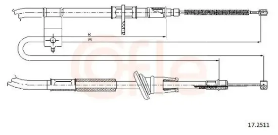 Seilzug, Feststellbremse hinten links COFLE 17.2511 Bild Seilzug, Feststellbremse hinten links COFLE 17.2511