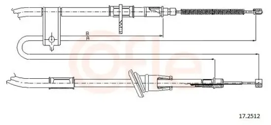 Seilzug, Feststellbremse hinten rechts COFLE 17.2512 Bild Seilzug, Feststellbremse hinten rechts COFLE 17.2512