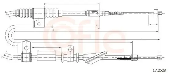 Seilzug, Feststellbremse hinten rechts COFLE 17.2523 Bild Seilzug, Feststellbremse hinten rechts COFLE 17.2523