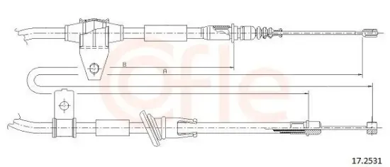 Seilzug, Feststellbremse hinten rechts COFLE 17.2531 Bild Seilzug, Feststellbremse hinten rechts COFLE 17.2531