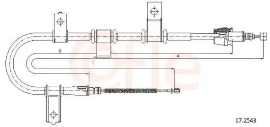 Seilzug, Feststellbremse hinten rechts COFLE 17.2543 Bild Seilzug, Feststellbremse hinten rechts COFLE 17.2543