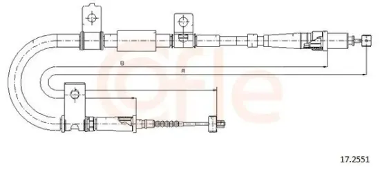 Seilzug, Feststellbremse hinten rechts COFLE 17.2551 Bild Seilzug, Feststellbremse hinten rechts COFLE 17.2551