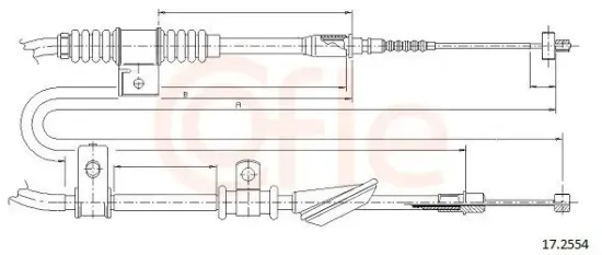 Seilzug, Feststellbremse hinten links COFLE 17.2554 Bild Seilzug, Feststellbremse hinten links COFLE 17.2554