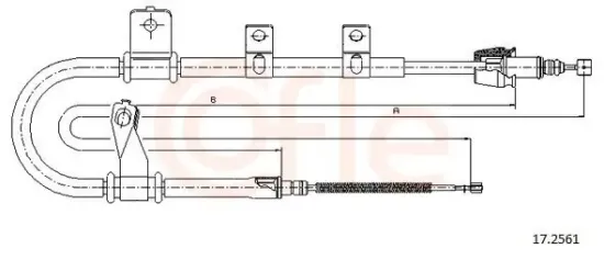 Seilzug, Feststellbremse hinten rechts COFLE 17.2561 Bild Seilzug, Feststellbremse hinten rechts COFLE 17.2561