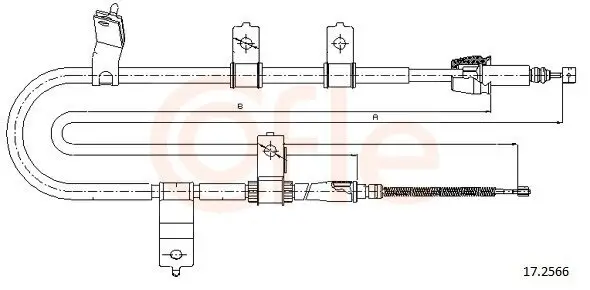Seilzug, Feststellbremse hinten rechts COFLE 17.2566