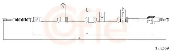 Seilzug, Feststellbremse hinten rechts COFLE 17.2569 Bild Seilzug, Feststellbremse hinten rechts COFLE 17.2569