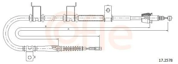 Seilzug, Feststellbremse hinten rechts COFLE 17.2578