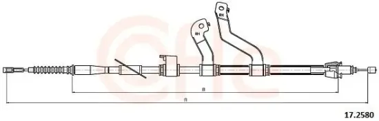 Seilzug, Feststellbremse hinten rechts COFLE 17.2580 Bild Seilzug, Feststellbremse hinten rechts COFLE 17.2580