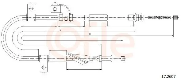 Seilzug, Feststellbremse hinten rechts COFLE 17.2607