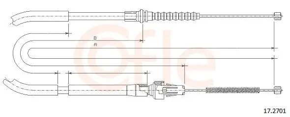 Seilzug, Feststellbremse hinten rechts COFLE 17.2701