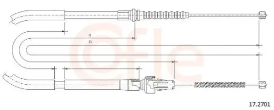 Seilzug, Feststellbremse hinten rechts COFLE 17.2701 Bild Seilzug, Feststellbremse hinten rechts COFLE 17.2701