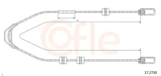 Seilzug, Feststellbremse hinten COFLE 17.2730 Bild Seilzug, Feststellbremse hinten COFLE 17.2730