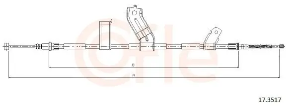 Seilzug, Feststellbremse hinten rechts COFLE 17.3517