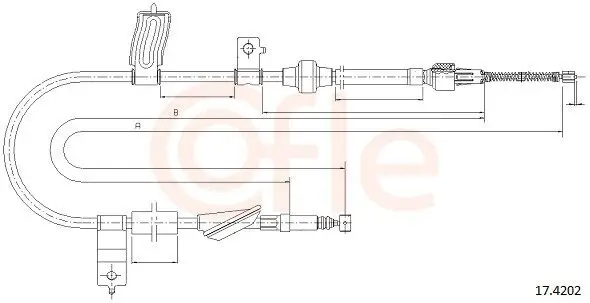 Seilzug, Feststellbremse hinten rechts COFLE 17.4202