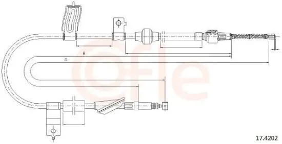 Seilzug, Feststellbremse hinten rechts COFLE 17.4202 Bild Seilzug, Feststellbremse hinten rechts COFLE 17.4202