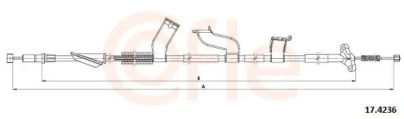Seilzug, Feststellbremse hinten rechts COFLE 17.4236