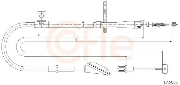 Seilzug, Feststellbremse hinten rechts COFLE 17.5055