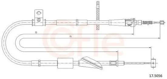 Seilzug, Feststellbremse hinten links COFLE 17.5056 Bild Seilzug, Feststellbremse hinten links COFLE 17.5056
