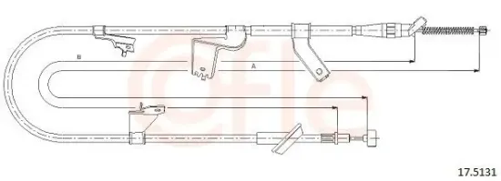 Seilzug, Feststellbremse hinten links COFLE 17.5131 Bild Seilzug, Feststellbremse hinten links COFLE 17.5131