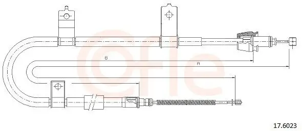 Seilzug, Feststellbremse hinten rechts COFLE 17.6023