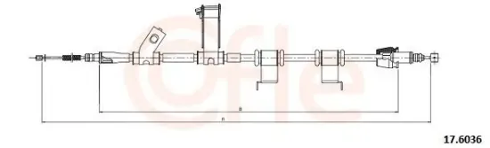 Seilzug, Feststellbremse hinten rechts COFLE 17.6036 Bild Seilzug, Feststellbremse hinten rechts COFLE 17.6036