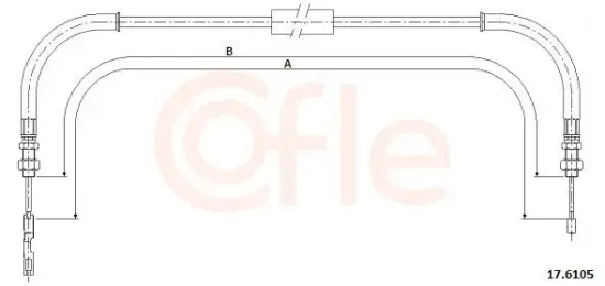 Seilzug, Feststellbremse Mitte COFLE 17.6105 Bild Seilzug, Feststellbremse Mitte COFLE 17.6105