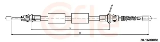 Seilzug, Feststellbremse hinten rechts COFLE 20.160B081 Bild Seilzug, Feststellbremse hinten rechts COFLE 20.160B081