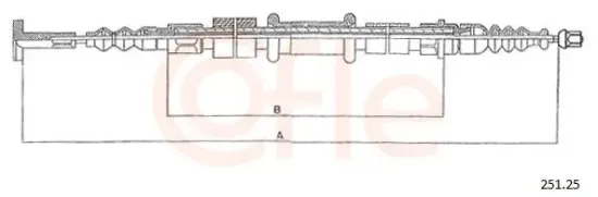 Seilzug, Feststellbremse hinten rechts COFLE 251.25 Bild Seilzug, Feststellbremse hinten rechts COFLE 251.25
