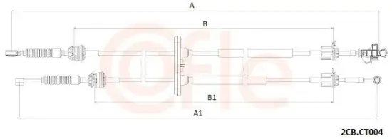 Seilzug, Schaltgetriebe COFLE 2CB.CT004 Bild Seilzug, Schaltgetriebe COFLE 2CB.CT004