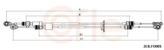 Seilzug, Schaltgetriebe COFLE 2CB.FO001 Bild Seilzug, Schaltgetriebe COFLE 2CB.FO001