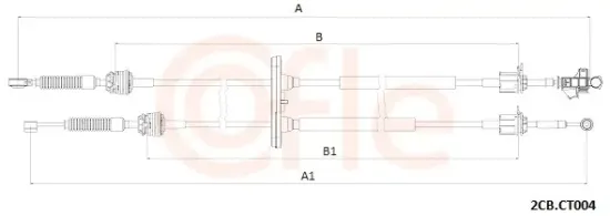 Seilzug, Schaltgetriebe COFLE 2CB.CT004 Bild Seilzug, Schaltgetriebe COFLE 2CB.CT004