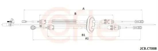 Seilzug, Schaltgetriebe COFLE 92.2CB.CT008 Bild Seilzug, Schaltgetriebe COFLE 92.2CB.CT008