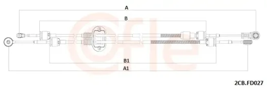 Seilzug, Schaltgetriebe COFLE 2CB.FD027 Bild Seilzug, Schaltgetriebe COFLE 2CB.FD027