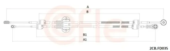 Seilzug, Schaltgetriebe COFLE 92.2CB.FD035 Bild Seilzug, Schaltgetriebe COFLE 92.2CB.FD035
