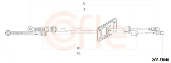 Seilzug, Schaltgetriebe COFLE 2CB.FI040 Bild Seilzug, Schaltgetriebe COFLE 2CB.FI040