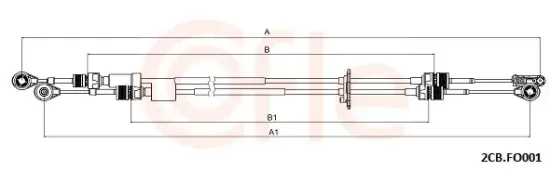 Seilzug, Schaltgetriebe COFLE 2CB.FO001 Bild Seilzug, Schaltgetriebe COFLE 2CB.FO001