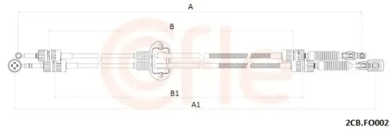 Seilzug, Schaltgetriebe COFLE 2CB.FO002 Bild Seilzug, Schaltgetriebe COFLE 2CB.FO002
