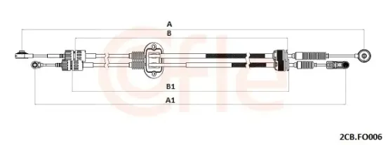 Seilzug, Schaltgetriebe COFLE 2CB.FO006 Bild Seilzug, Schaltgetriebe COFLE 2CB.FO006