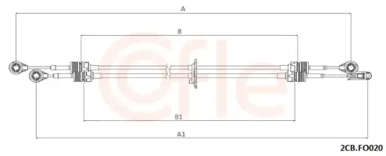 Seilzug, Schaltgetriebe COFLE 2CB.FO020 Bild Seilzug, Schaltgetriebe COFLE 2CB.FO020