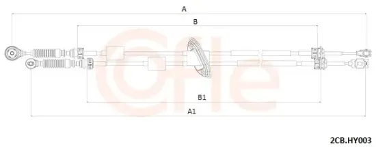 Seilzug, Schaltgetriebe COFLE 2CB.HY003 Bild Seilzug, Schaltgetriebe COFLE 2CB.HY003