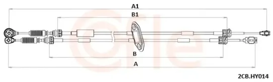 Seilzug, Schaltgetriebe COFLE 92.2CB.HY014 Bild Seilzug, Schaltgetriebe COFLE 92.2CB.HY014