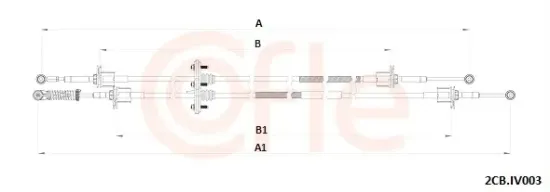 Seilzug, Schaltgetriebe COFLE 2CB.IV003 Bild Seilzug, Schaltgetriebe COFLE 2CB.IV003