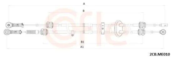 Seilzug, Schaltgetriebe COFLE 92.2CB.ME010 Bild Seilzug, Schaltgetriebe COFLE 92.2CB.ME010