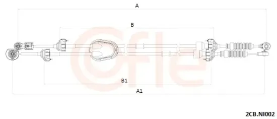 Seilzug, Schaltgetriebe COFLE 2CB.NI002 Bild Seilzug, Schaltgetriebe COFLE 2CB.NI002