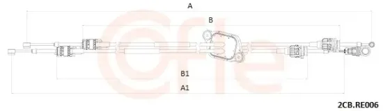 Seilzug, Schaltgetriebe COFLE 2CB.RE006 Bild Seilzug, Schaltgetriebe COFLE 2CB.RE006