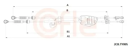 Seilzug, Schaltgetriebe COFLE 2CB.TY005 Bild Seilzug, Schaltgetriebe COFLE 2CB.TY005