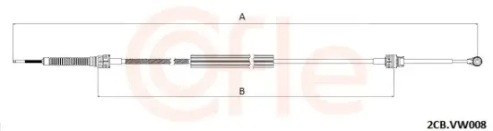 Seilzug, Schaltgetriebe COFLE 2CB.VK008 Bild Seilzug, Schaltgetriebe COFLE 2CB.VK008